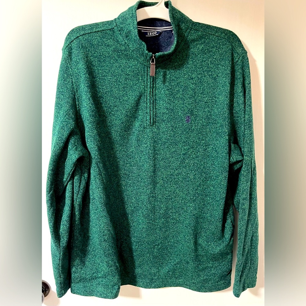 Izod Men’s Forest Green Half-Zip Sweater